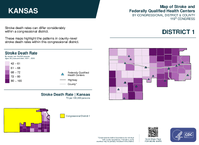 KS Congressional District 01 Stroke and Federally Qualified Health Centers Map 119th Congress