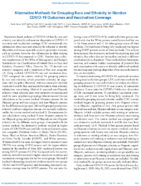 Alternative Methods for Grouping Race and Ethnicity to Monitor COVID19 Outcomes and Vaccination Coverage