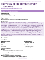PROVISION OF HIV TEST RESULTS BY TELEPHONE