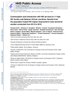 Contraception and intersection with HIV services in 11 high HIV burden subSaharan African countries Results from the populationbased HIV Impact Assessment crosssectional studies conducted from 2015 to 2018