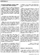 The Changing Challenges Of Womens Health For Society And The Health Care System