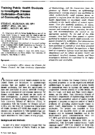 Training public health students to investigate disease outbreaksexamples of community service