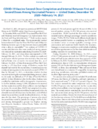 COVID19 Vaccine SecondDose Completion and Interval Between First and Second Doses Among Vaccinated Persons  United States December 14 2020February 14 2021