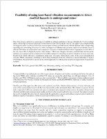 Feasibility of Using LaserBased Vibration Measurements to Detect Roof Fall Hazards in Underground Mines