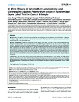 In Vivo Efficacy of ArtemetherLumefantrine and Chloroquine against Plasmodium vivax A Randomized Open Label Trial in Central Ethiopia