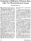 Comparison Of Baltimores Utilization Rates Under Two PhysicianPayment Systems