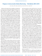 Progress in Immunization Safety Monitoring  Worldwide 20102019