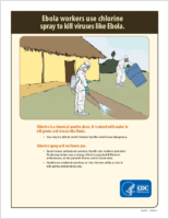 Ebola workers use chlorine spray to kill viruses like Ebola and Ambulances take sick people to get medical care at a clinic hospital or Ebola Treatment Unit