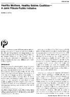 Healthy mothers healthy babies coalitiona joint privatepublic initiative