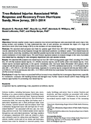 Treerelated injuries associated with response and recovery from Hurricane Sandy New Jersey 20112014
