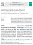Conceptualizing Precarious Employment Through the Lens of Social Reproduction Potential Implications for Health Research and Action