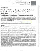 The contribution of occupationspecific factors to the deaths of despair Massachusetts 20052015
