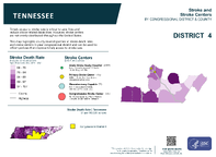 TN Congressional District 04 Stroke and Stroke Centers Map 118th Congress