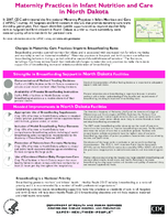 Maternity Practices in Infant Nutrition and Care mPINC in North Dakota 2010