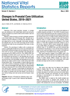 Changes in Prenatal Care Utilization United States 20192021