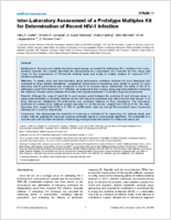 InterLaboratory Assessment of a Prototype Multiplex Kit for Determination of Recent HIV1 Infection
