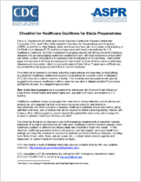 Checklist for healthcare coalitions for Ebola preparedness