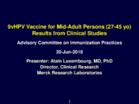 9vHPV Vaccine for MidAdult Persons 2745 yo Results from Clinical Studies