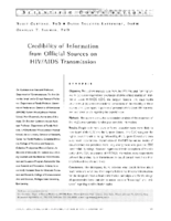Credibility of information from official sources on HIVAIDS transmission
