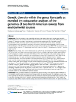 Genetic diversity within the genus Francisella as revealed by comparative analyses of the genomes of two North American isolates from environmental sources