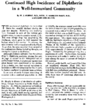 Continued high incidence of diphtheria in a wellimmunized community