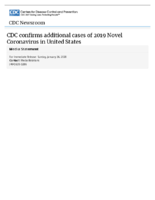 CDC confirms additional cases of 2019 novel coronavirus in United States nedia statement for immediate release Sunday January 26 2020