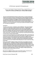 A Performance Approach to Training Research proceedings
