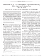 Timetrends of US Occupational Noise Standard violations by OSHA region and industry type 1972 to 2019