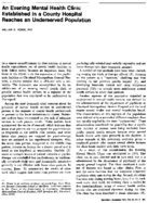 An Evening Mental Health Clinic Established In A County Hospital Reaches An Underserved Population