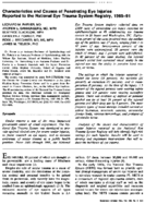 Characteristics And Causes Of Penetrating Eye Injuries Reported To The National Eye Trauma System Registry 198591
