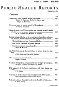 Public Health Report  v 68 no 7  table of contents