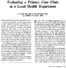 Evaluating A Primary Care Clinic In A Local Health Department