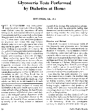 Glycosuria tests performed by diabetics at home