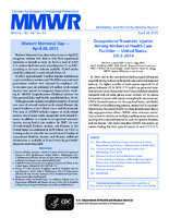 MMWR Morbidity and Mortality Weekly Report Vol 64 No 15 April 24 2015