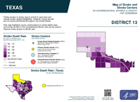 TX Congressional District 13 Stroke and Stroke Centers Map 119th Congress