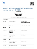 Advisory Board on Radiation and Worker Health  February 1314 2002  Agenda