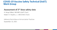 COVID19 Vaccine Safety Technical VaST Work Group  assessment of 3rd dose safety data