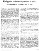 Philippine influenza epidemic of 1957