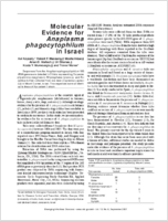 Molecular Evidence for Anaplasma phagocytophilum in Israel