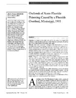 Outbreak of acute fluoride poisoning caused by a fluoride overfeed Mississippi 1993