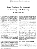 Some problems for research in mortality and morbidity