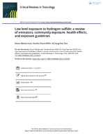 Low Level Exposure to Hydrogen Sulfide A Review of Emissions Community Exposure Health Effects and Exposure Guidelines