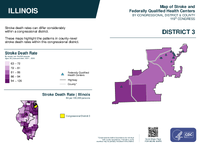 IL Congressional District 03 Stroke and Federally Qualified Health Centers Map 119th Congress