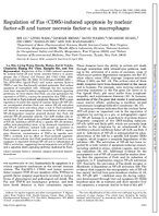 Regulation of Fas CD95Induced Apoptosis by Nuclear FactorKB and Tumor Necrosis Factor Alpha in Macrophages