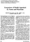 Comparison Of Health Appraisals By Nurses And Physicians