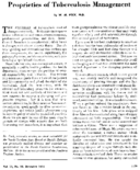 Proprieties of tuberculosis management