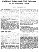 Childhood tuberculosis with reference to the American Indian
