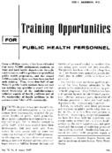 Training opportunities for public health personnel