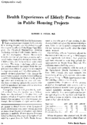 Health experience of persons in public housing projects