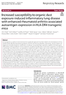 Increased susceptibility to organic dust exposureinduced inflammatory lung disease with enhanced rheumatoid arthritisassociated autoantigen expression in HLADR4 transgenic mice